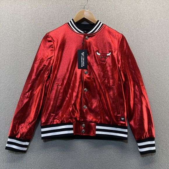 Chicago Bulls Satin Bomber Jacket Coat Youth Small The Wild Collective - Picture 8 of 8